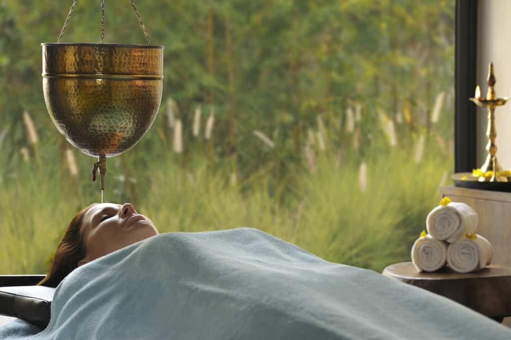 Shirodhara Treatment (c) 2015 Hilton Hotels & Resorts